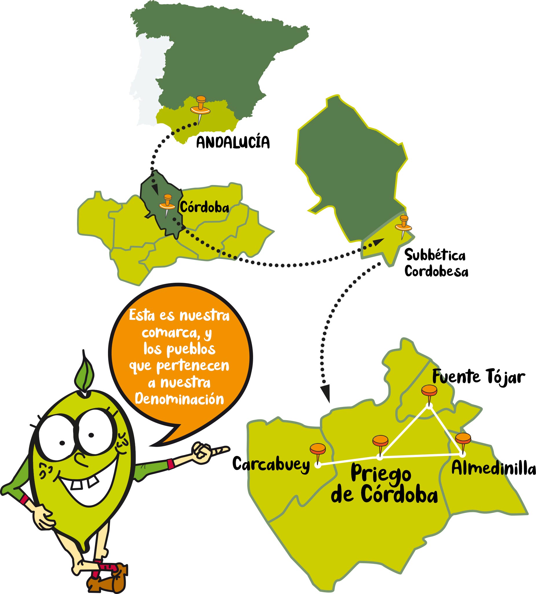 Mapa DOP Priego de Córdoba